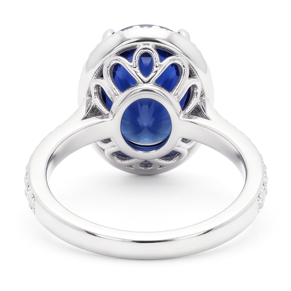 Blue Colored Gem Engagement Ring