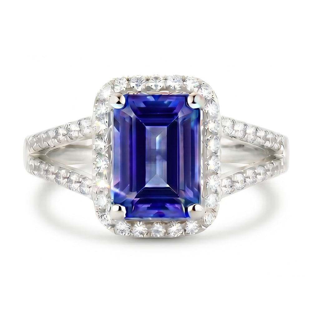 Blue Emerald Sapphire And Natural Earth Mined DIAMOND ( NOT LAB GROWN ) Ring