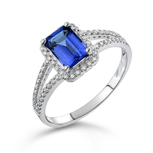 Blue Emerald Sapphire And Natural Earth Mined Diamond Ring