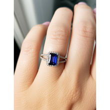 Blue Emerald Sapphire And Natural Earth Mined Diamond Ring