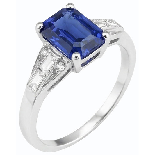 natural emerald sapphire 4ct ring side angle