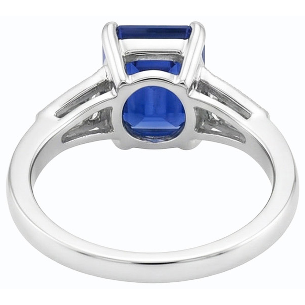 natural emerald sapphire 4ct ring profile view