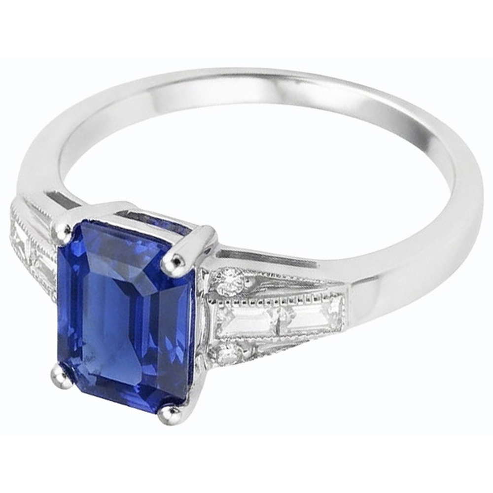 natural emerald sapphire 4ct ring top view