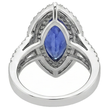 Blue Marquise Tanzanite With Accent Natural Earth Mined DIAMOND ( NOT LAB GROWN ) Ring 5.50 Carat WG 14K