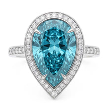 Blue Natural Earth Mined Diamond Engagement Ring