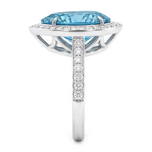 Blue Natural Earth Mined Diamond Engagement Ring