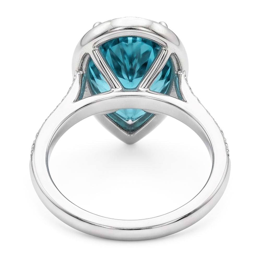 Blue Natural Earth Mined Diamond Engagement Ring