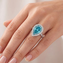 Blue Natural Earth Mined Diamond Engagement Ring