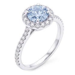 Blue Natural Earth Mined Diamond Ring
