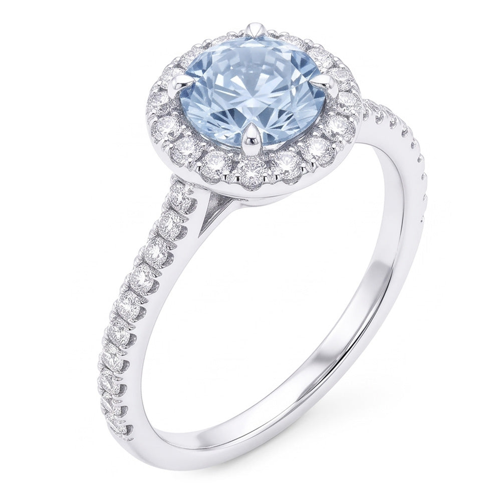 Blue Natural Earth Mined Diamond Ring