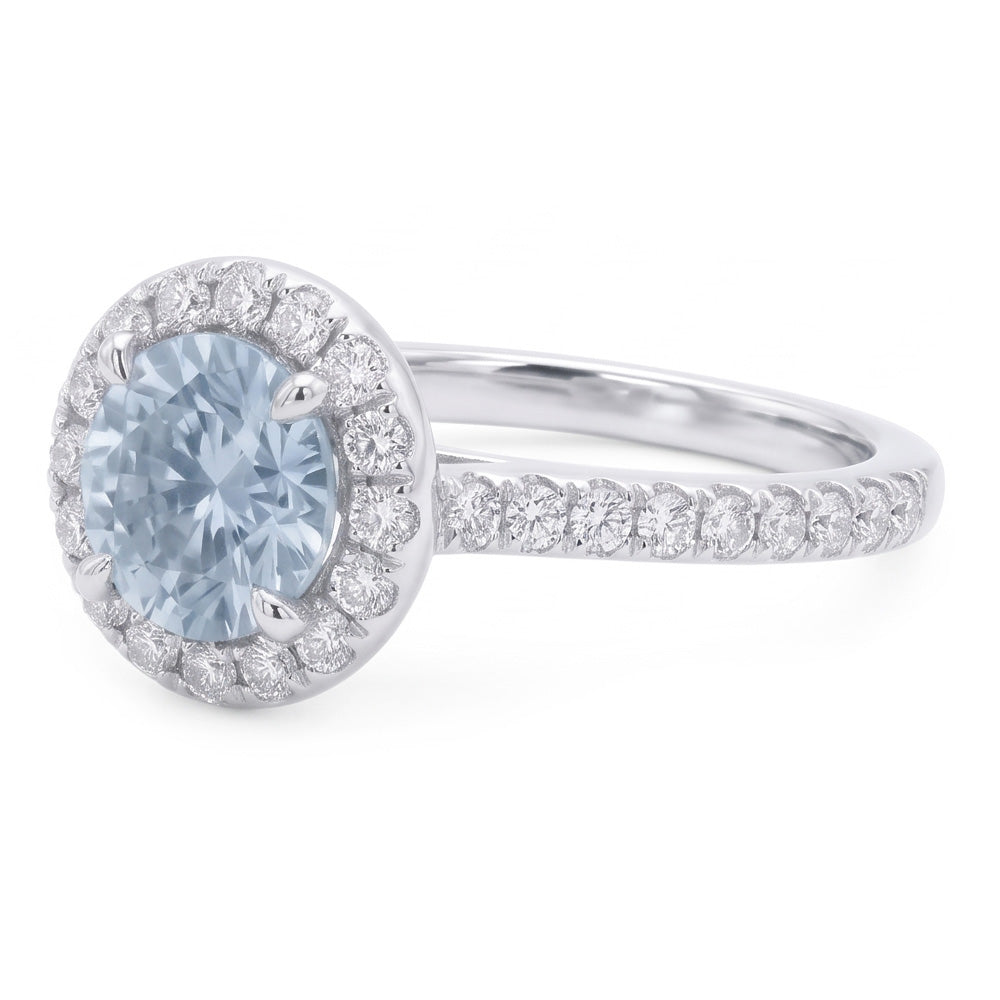 Blue Natural Earth Mined Diamond Ring