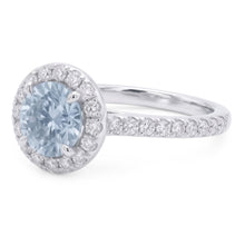 Blue Natural Earth Mined Diamond Ring