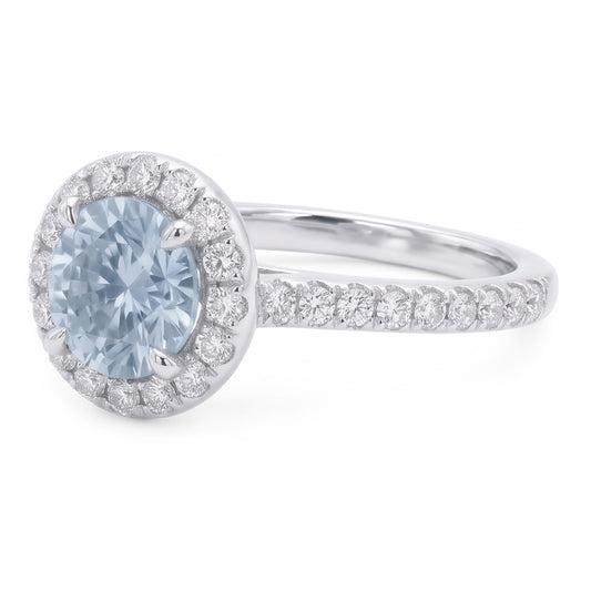 Blue Natural Earth Mined Diamond Ring
