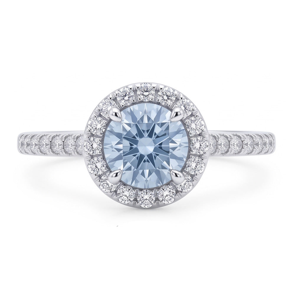 Blue Natural Earth Mined Diamond Ring