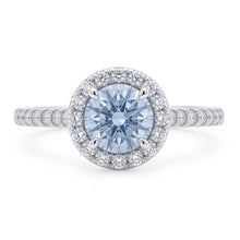 Blue Natural Earth Mined Diamond Ring