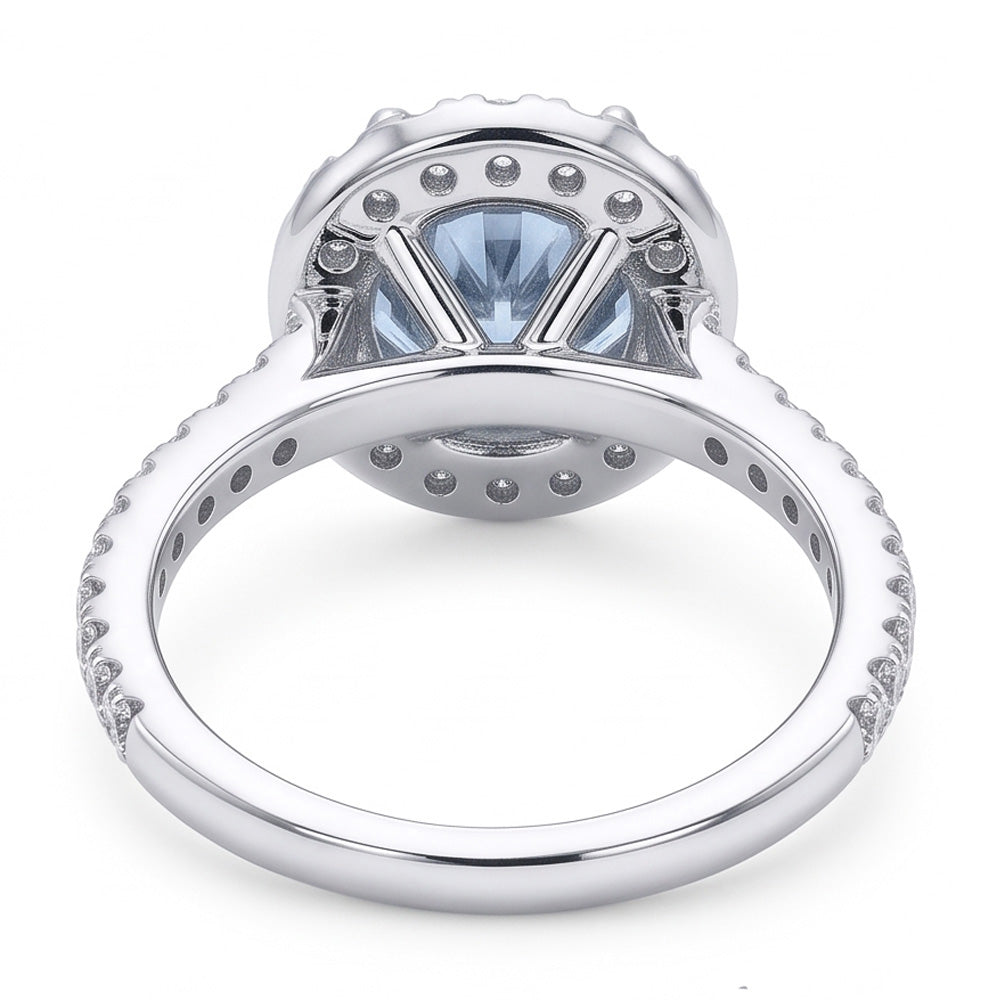 Blue Natural Earth Mined Diamond Ring