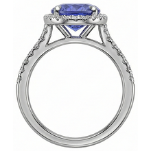 Blue Oval Cut Tanzanite And Natural Earth Mined Diamond Ring 6.50 Carats White Gold 14K