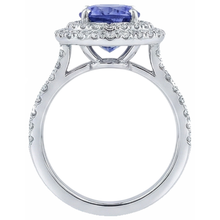 Blue Oval Tanzanite Stone Natural Earth Mined Diamond Wedding Ring 4 Ct White Gold 14K