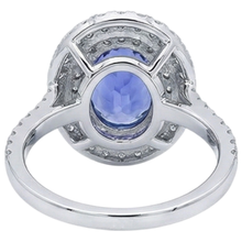 Blue Oval Tanzanite Stone Natural Earth Mined Diamond Wedding Ring 4 Ct White Gold 14K
