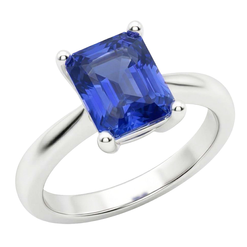 Blue Sapphire 2 Carat Solitaire Ring