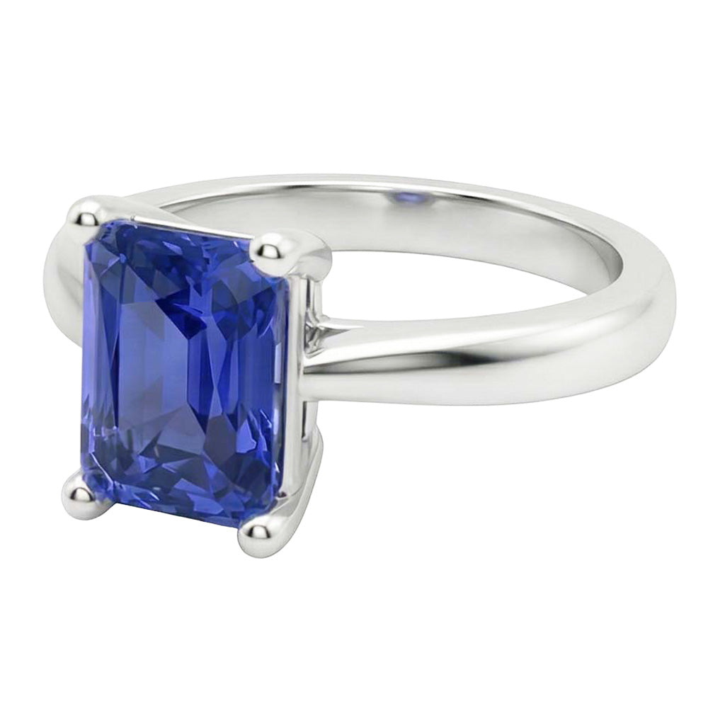 Blue Sapphire 2 Carat Solitaire Ring
