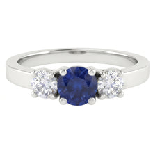 natural round sapphire 1.50ct ring side angle