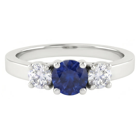 natural round sapphire 1.50ct ring side angle