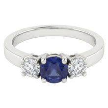 natural round sapphire 1.50ct ring close up detail