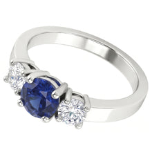 natural round sapphire 1.50ct ring top view
