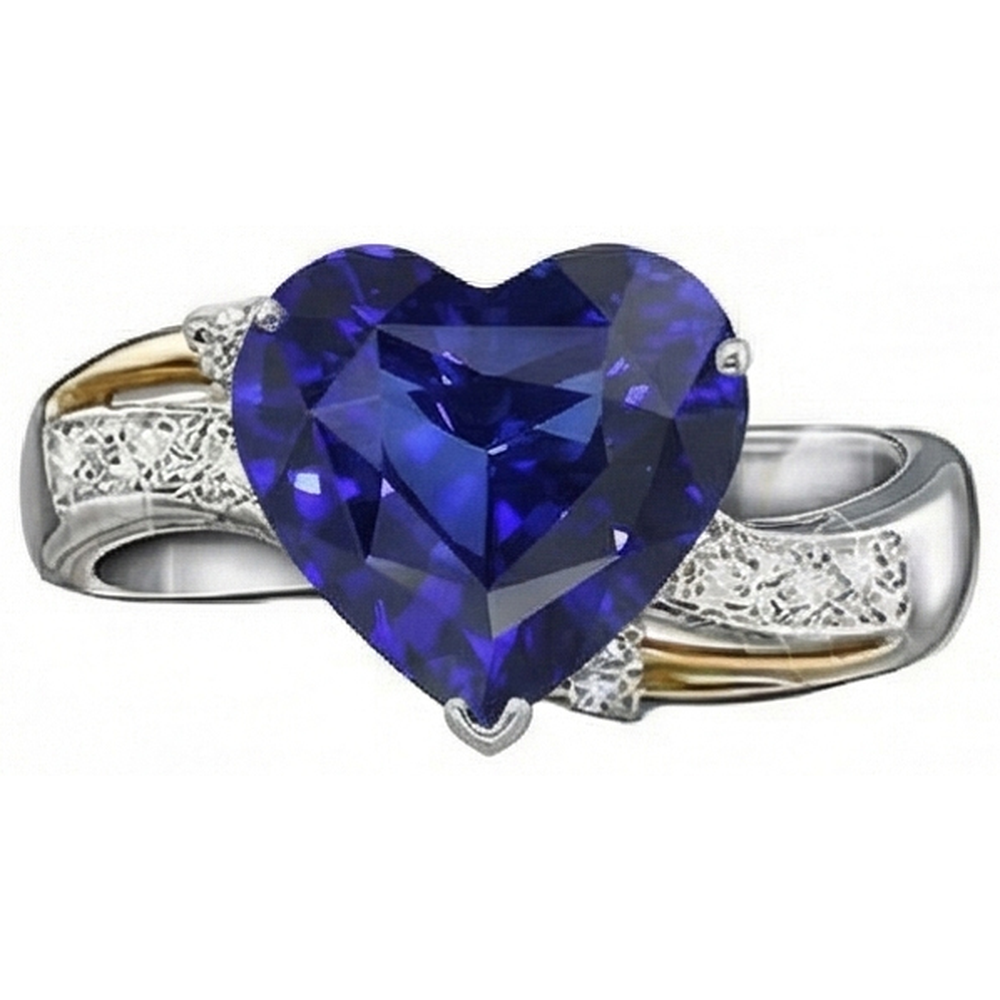 natural round sapphire 3ct ring side angle