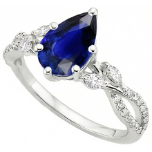 Blue Sapphire Anniversary Ring Marquise & Round Natural Earth Mined Diamonds 5.50 Carats