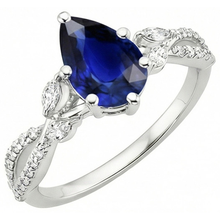 Blue Sapphire Anniversary Ring Marquise & Round Natural Earth Mined Diamonds 5.50 Carats
