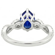 Blue Sapphire Anniversary Ring Marquise & Round Natural Earth Mined Diamonds 5.50 Carats