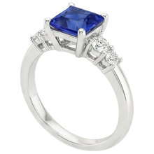 Blue Sapphire Anniversary Ring Princess Cut Five Stone 5.50 Carats
