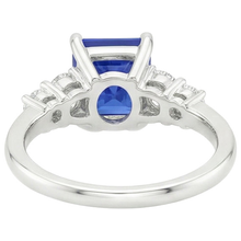 Blue Sapphire Anniversary Ring Princess Cut Five Stone 5.50 Carats