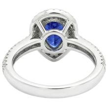 natural round sapphire 2.30ct ring profile view