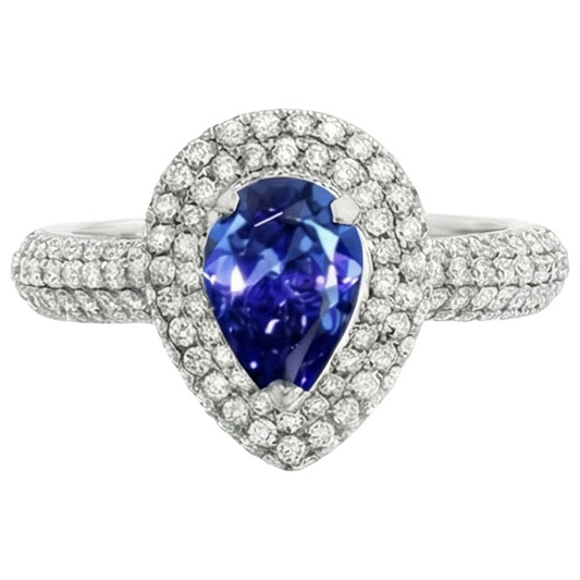 natural round sapphire 2.30ct ring side angle