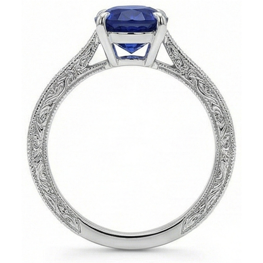 Blue Sapphire Color Solitaire Ring