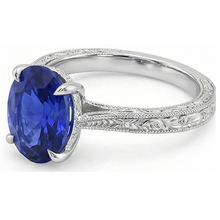 Blue Sapphire Color Solitaire Ring