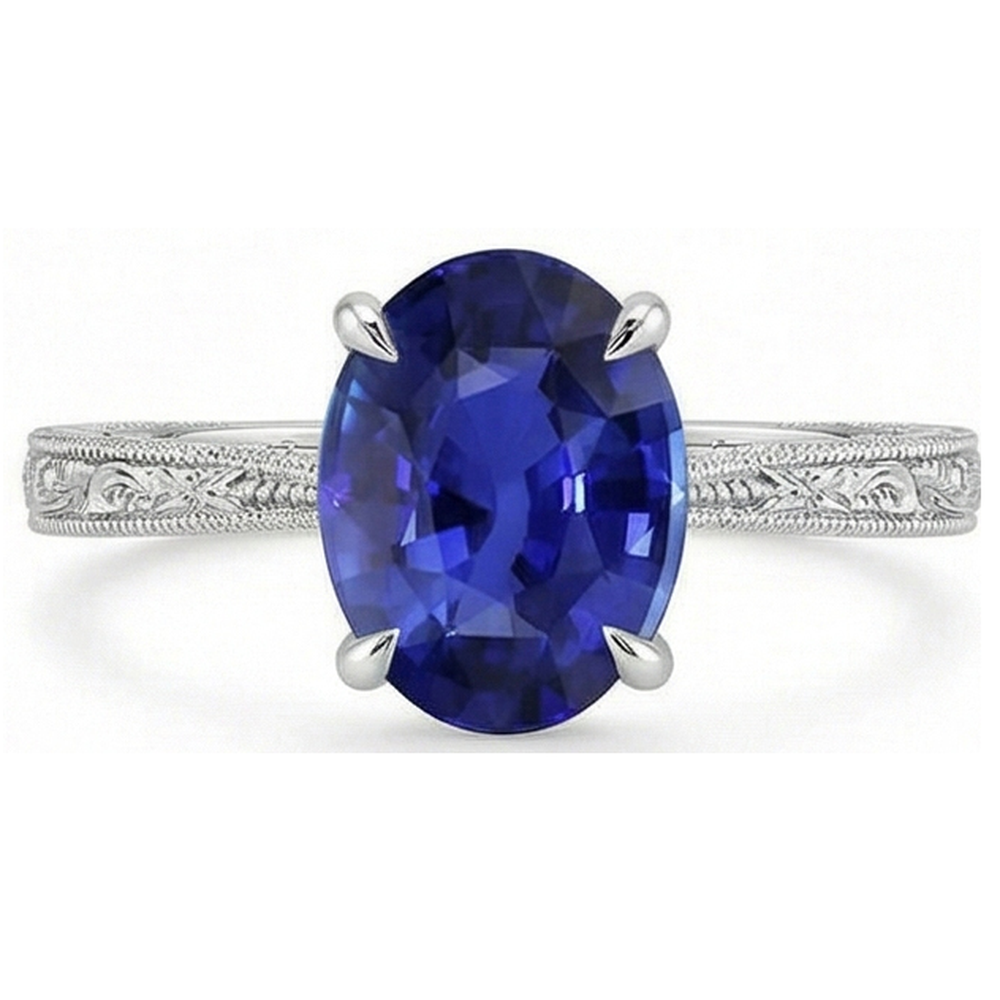 Blue Sapphire Color Solitaire Ring
