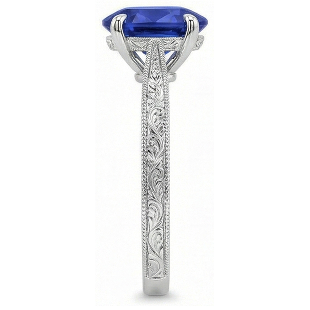 Blue Sapphire Color Solitaire Ring