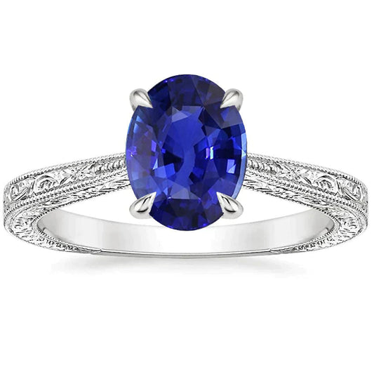 Blue Sapphire Color Solitaire Ring