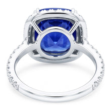 Blue Sapphire Double Halo Ring Gold 14K Natural Earth Mined Diamond Jewellery 5 Carats