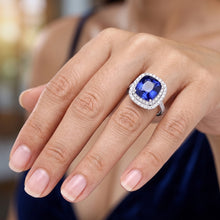 Blue Sapphire Double Halo Ring Gold 14K Natural Earth Mined Diamond Jewellery 5 Carats