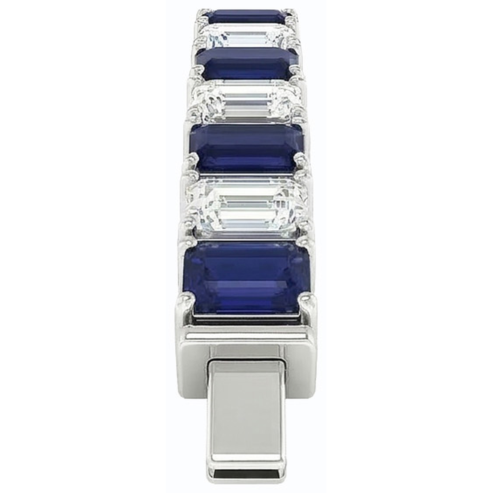 Blue Sapphire Emerald Cut Tennis Bracelet 12 Carats Jewellery New