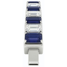 Blue Sapphire Emerald Cut Tennis Bracelet 12 Carats Jewellery New