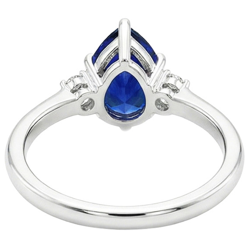 natural round sapphire 3.50ct ring side angle