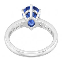 Blue Sapphire Engagement Ring Channel Set Natural Earth Mined Diamond Accents 3.50 Carats