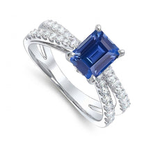 Blue Sapphire Engagement Ring Split Shank Round Natural Earth Mined Diamonds 3.50 Carats