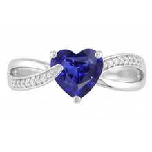 Blue Sapphire Engagement Ring & Natural Earth Mined Diamonds 2 Carats Gold